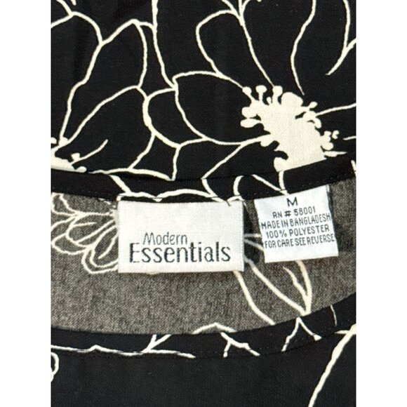 Susan Graver Modern Essentials Size M Womens Floral Knit Tank Black White fresh - Picture 6 of 7